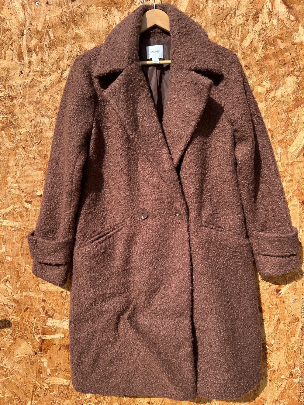 Nine West Chocolate Brown Teddy Coat